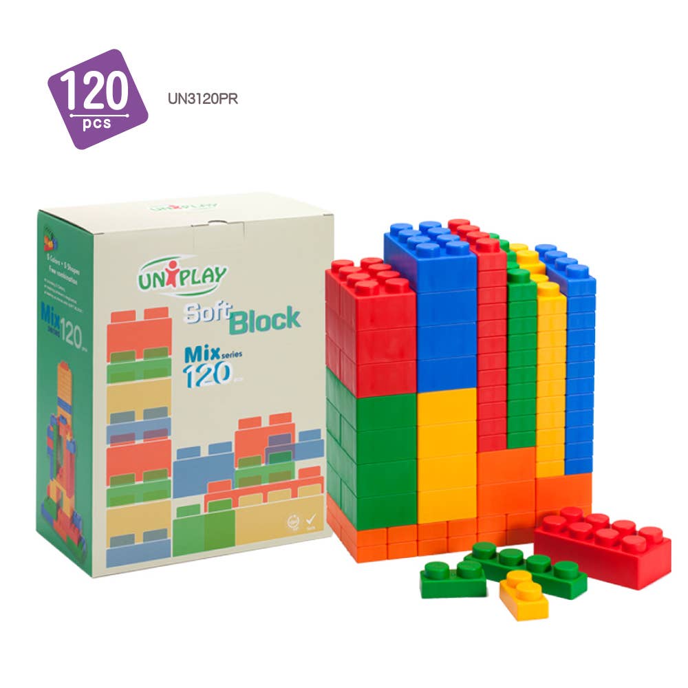 UNiPLAY Antibacterial Jumbo Soft Building Blocks Mix Series Multi colors 36pcs